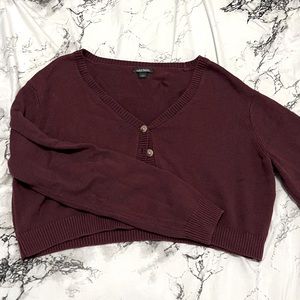 Maroon Button-up Sweater